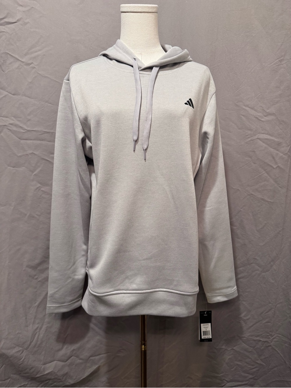 NWT Adidas Light Gray Men's Hooded Sweatshirt - Size S